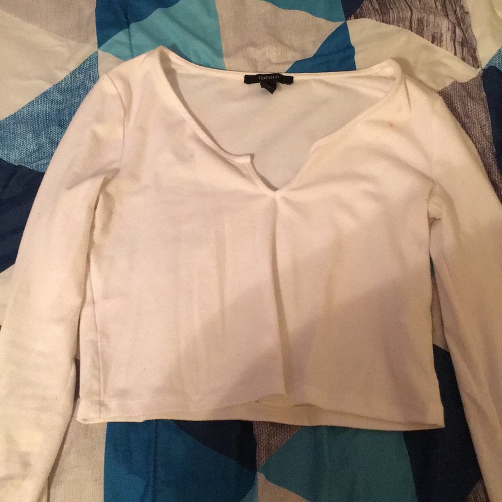 White long sleeve Crop top